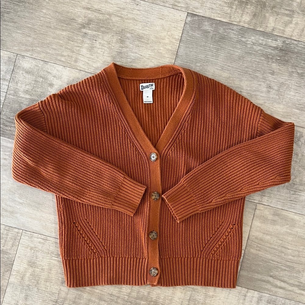 Duluth Women's Burnt Orange Shaker Cardigan
